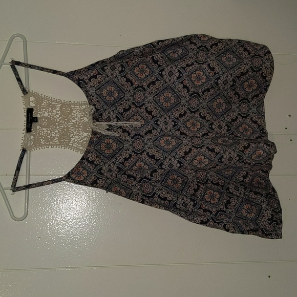 Large floral Bohemian tank top in blue,pink and red by lily Morgan - Picture 2 of 10